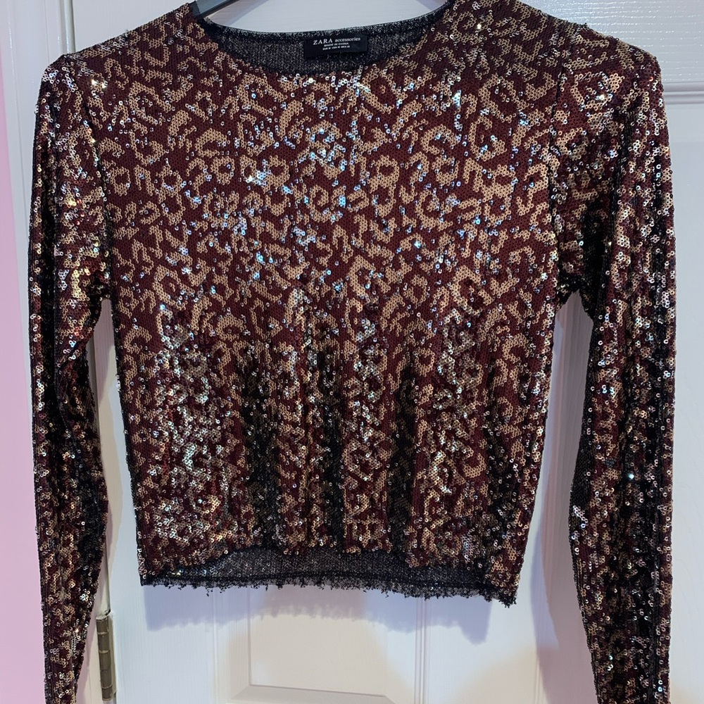 Zara sequin animal print